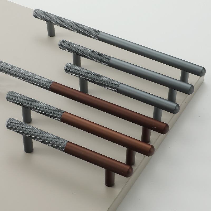 Furniture Hardware Usa - 亜鉛合金引き出し取手、キャビネットハンドルローレットUSAスタイル、ワードローブ、食器棚、キッチンドア用のツートンカラーの酸化ブロンズハードウェア