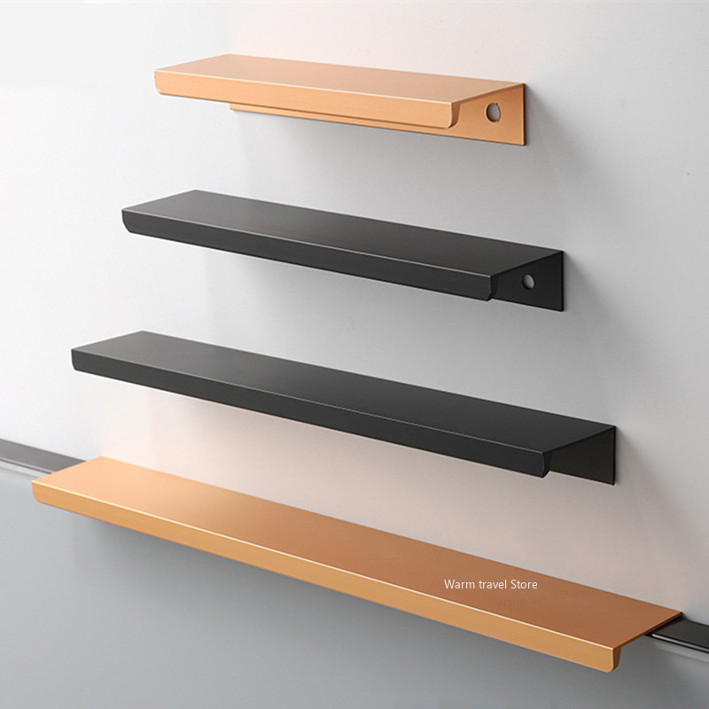 Furniture Rotating Hardware - 拡張引き出しキャビネットプル ドアエッジハンドル ブラックゴールド ワードローブ引き出しプル アルミ合金家具ハンドル キャビネットプル