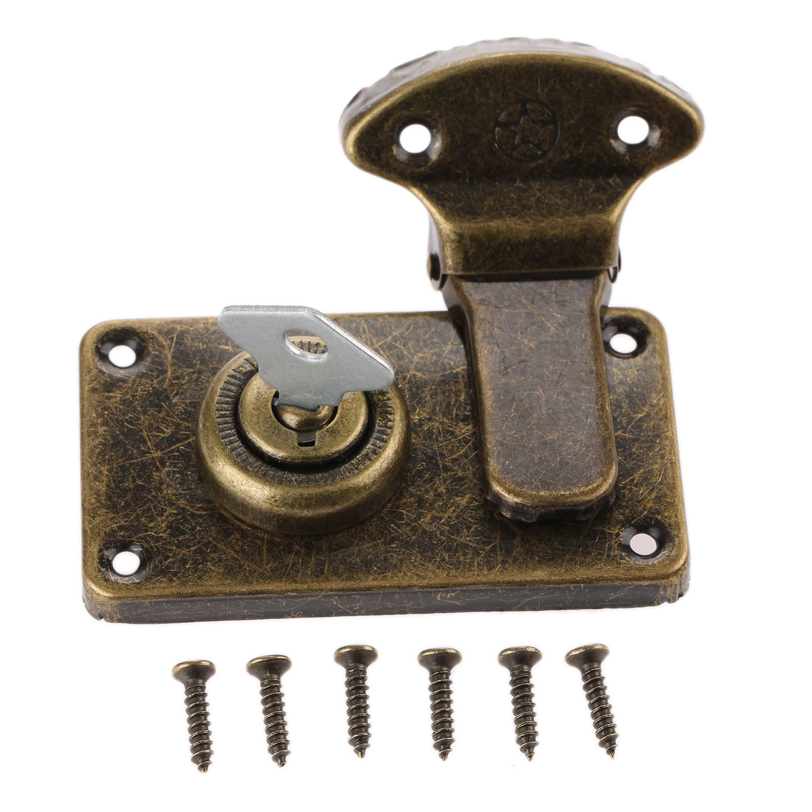 Furniture Hardware Screws - ヴィンテージ家具ハードウェアアンティークボックスラッチ装飾掛け金ジュエリー木箱スーツケース掛け金ラッチトグルキーとネジ付き