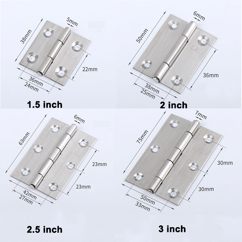 Furniture Hardware Screws - 6-20 個小さなドアヒンジステンレス鋼シルバー家庭用家具ピアノキャビネットハードウェアネジ付き 1.5 インチ 2 インチ
