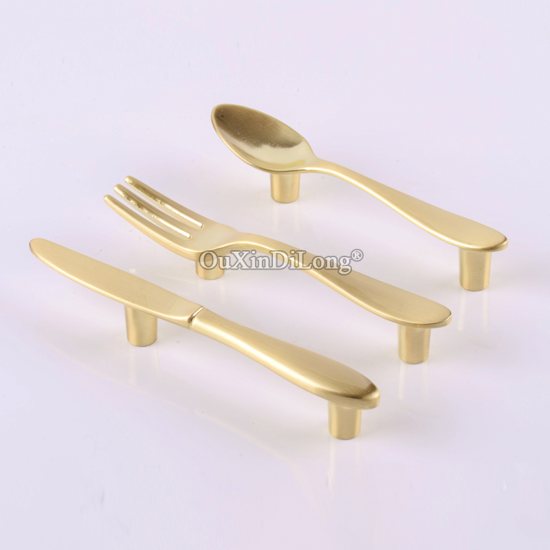 Furniture Hardware Brands - 新品10個入り スプーン/フォーク/ナイフ型 キャビネットプルハンドル 食器棚 ワードローブ キッチンキャビネットハンドル
