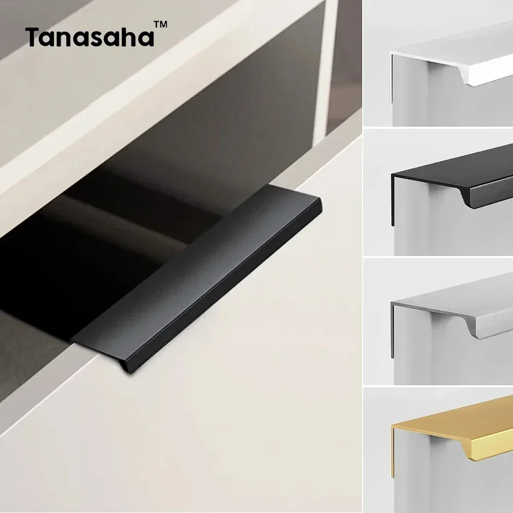 Furniture Hardware Gold - ノンパンチ家具ハンドルブラッシュゴールドシルバーマットブラックラッカーホワイトキャビネットハンドルキャビネットと引き出し用の隠しハンドル