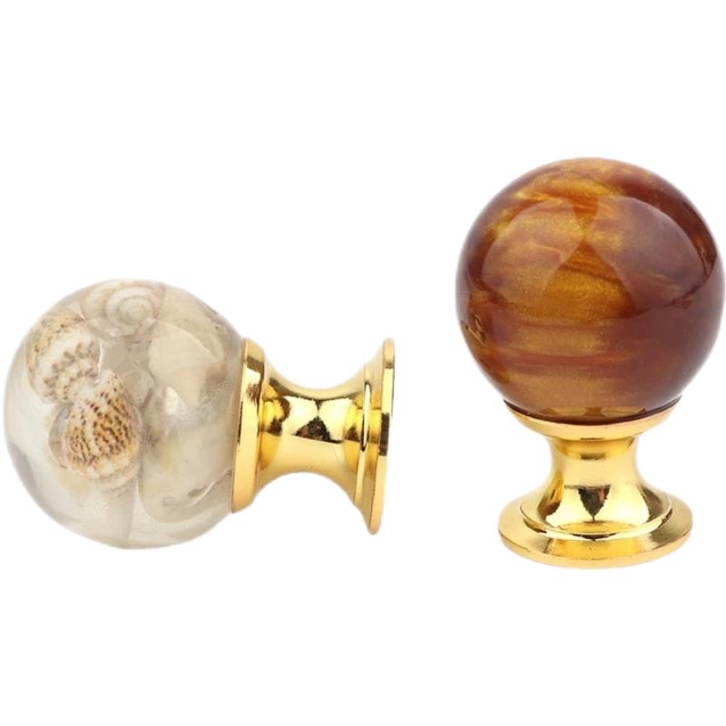 Furniture Hardware Gold - アンバーシェルタイガーアイゴールド食器棚取手引き出しノブドア窓ハンドルキッチン家具ハンドルハードウェア