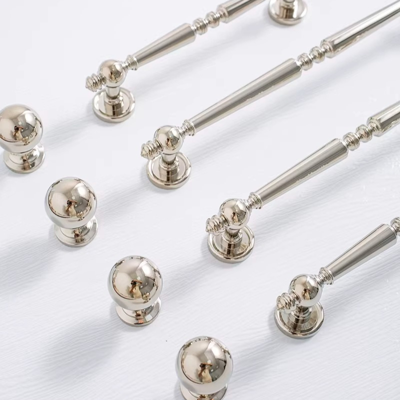 Furniture Hardware High End - フランスアンティークキャビネットドアハンドルチタンシルバーハイエンド寝室引き出しノブキッチンロングプルハードウェア家具ハンドル
