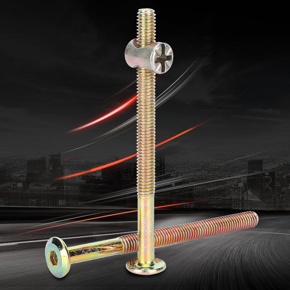 Furniture Hardware Screws - 家具コネクター 家具ファスナー M6 炭素鋼製家具ボルト バレルナット付き ダボナットコネクター