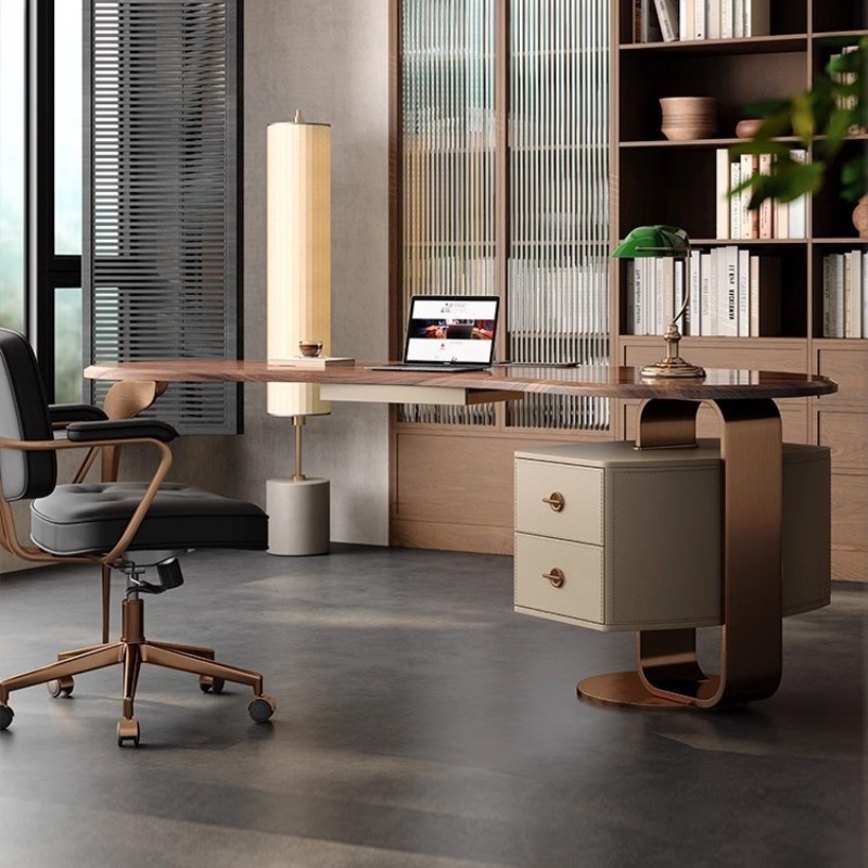 ウォールナット無垢材ライトラグジュアリーモダンデスク北欧デザ - Furniture Hardware High End のレビューと価格