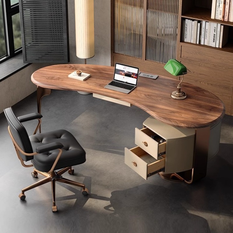ウォールナット無垢材ライトラグジュアリーモダンデスク北欧デザ - Furniture Hardware High End のレビューと価格