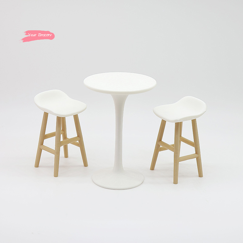 ミニチュアドールハウス高脚丸テーブルとバーチェアセットシミュ - Furniture Hardware Feet のレビューと価格