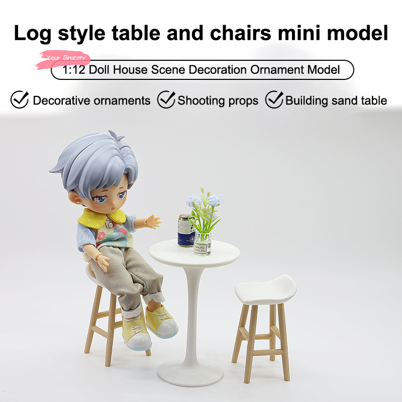 ミニチュアドールハウス高脚丸テーブルとバーチェアセットシミュ - Furniture Hardware Feet のレビューと価格