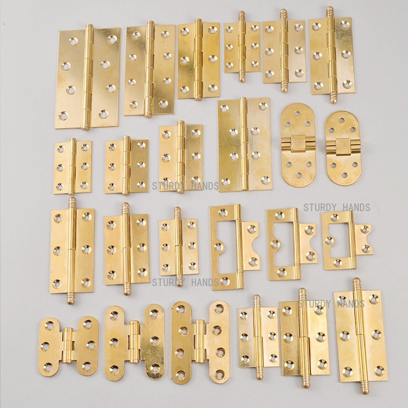 10個の真鍮製ヒンジ、ゴールドヒンジ、ワードローブドア用折り - Furniture Hardware Gold のレビューと価格