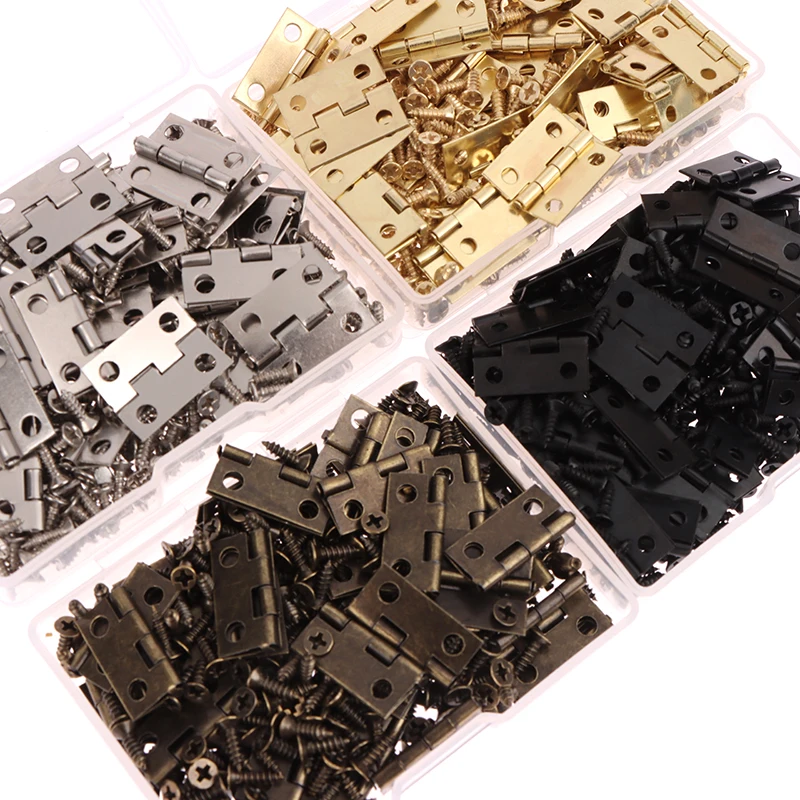 50 個/箱 ヒンジ + 200 ネジ 鉄 ゴールド シルバ - Furniture Hardware Gold のレビューと価格