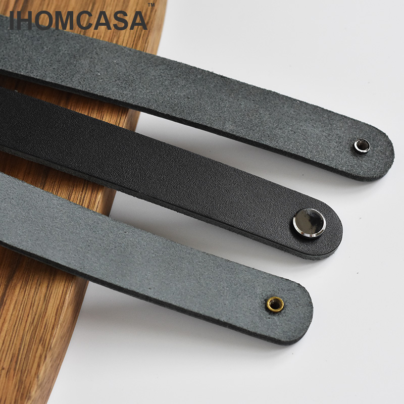 IHOMCASA 黒革ノブ食器棚靴キャビネット牛革取手ハンド - Furniture Rotating Hardware のレビューと価格