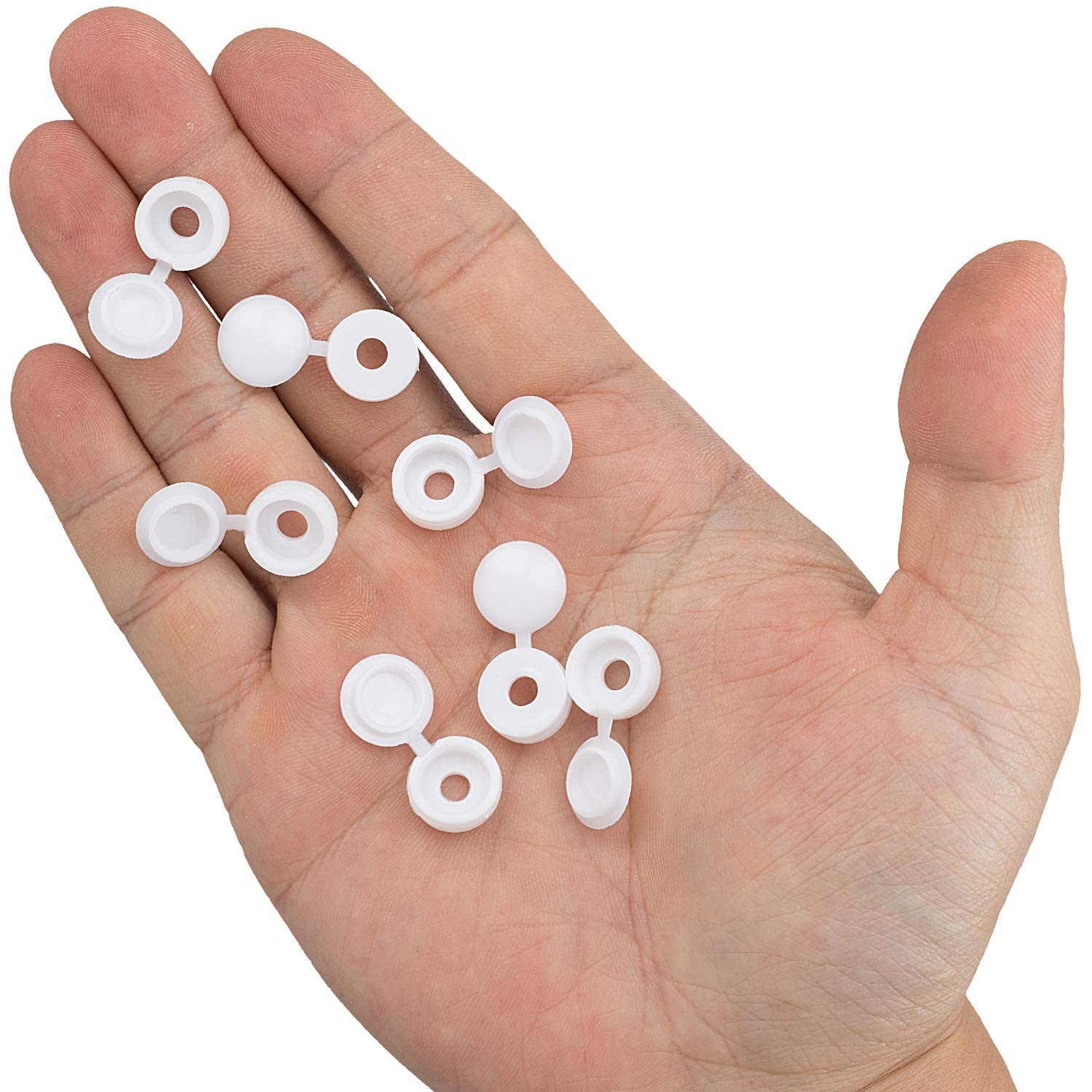 白いヒンジ付きプラスチックネジキャップカバー倍スナップ保護キ - Furniture Hardware Screws のレビューと価格