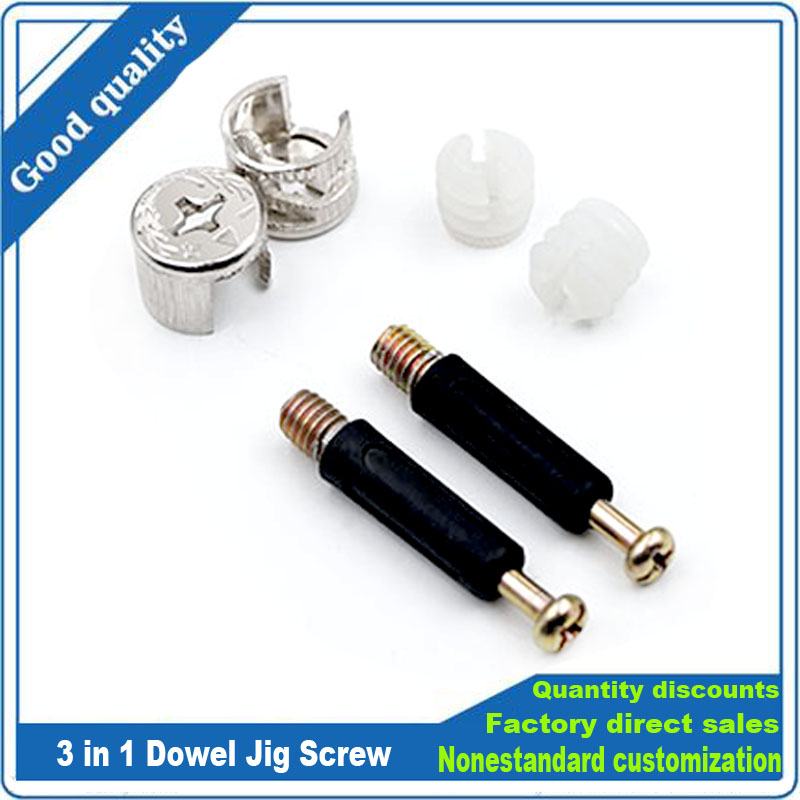 3 in 1ダボジグネジ家具接続金具セット偏心ホイールナット - Furniture Hardware Screws のレビューと価格