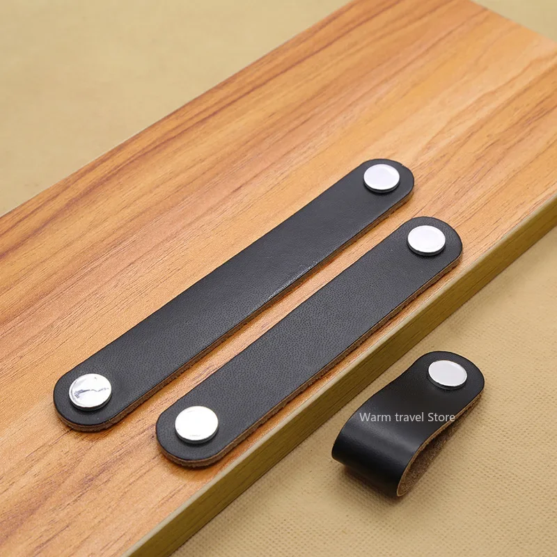 1 個革ハンドルバッグハンドル引き出しドアノブブラウンブラッ - Furniture Rotating Hardware のレビューと価格
